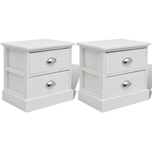 Maison Exclusive - Sängbord i fransk stil 2 st Vit Matt vit
