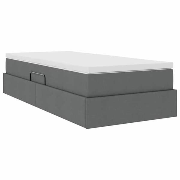 Maison Exclusive - Säng med förvaring och madrass Mörkgrå 90 x 200 cm Polyester Mörkgrå