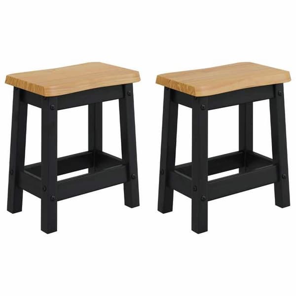 Baari-istuin - MAISON EXCLUSIVE - EKAI - Massiivipuu - Musta - 2 kpl Svart