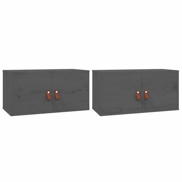 Maison Exclusive - 2 kpl seinäkaappeja Harmaa 60x30x30 cm Massiivipine