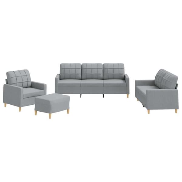 Maison Exclusive - Sæt af 4 sofaer med puder Lys grå Stof