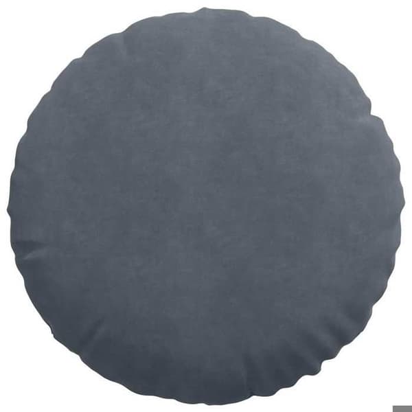 Sittkudde - EXKLUSIV HEM - Ø50 x 19 cm - Set om 2 - Mörkgrå sammet - Polyesterfyllning Mörkgrå
