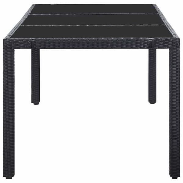 Maison Exclusive - Utomhus matgrupp 9 delar Flätad resin Svart