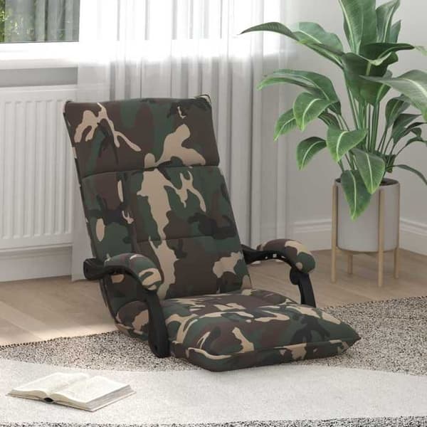 Maison Exclusive - Justerbar gulvstol Grøn army Stof