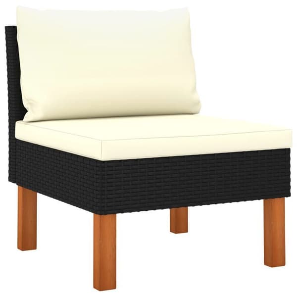 Maison Exclusive - Havegruppe 7 stk. Vævet harpikstræ og eucalyptus træ Sort
