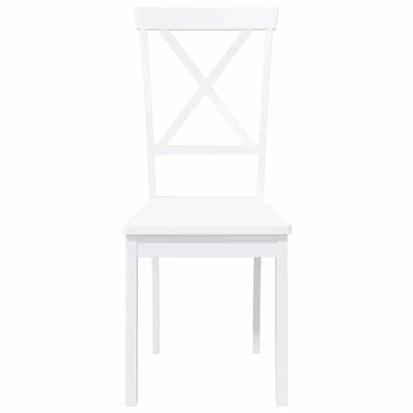 Maison Exclusive - Matstolar 2 st vit massiv gummiträ