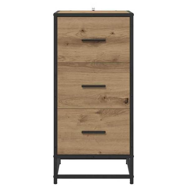 Buffé - EXKLUSIVT HUS - Hantverksmässig ek 35,5 x 35 x 76 cm - Ingenjörsträ - Rektangulär - Stort förvaringsutrymme