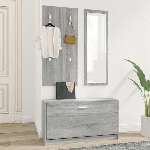 Maison Exclusive - 3-i-1 skoskabssæt Sonoma grå