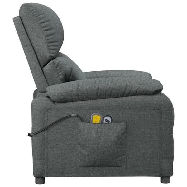 Elastisk massagefåtölj - EXKLUSIV HEM - Fåtölj - Mörkgrå - 3 lutande positioner - 6 USB-massagepunkter Mörkgrå