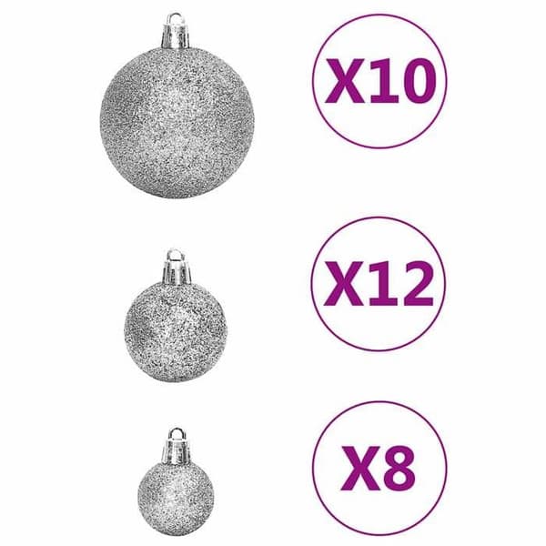 Maison Exclusive - Set med 111 stycken julkulor i silver av polystyren Silver