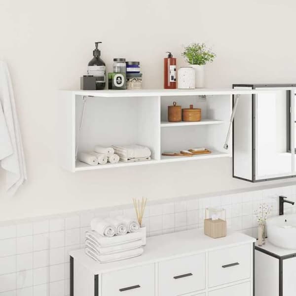 Maison Exclusive - Väggmonterad badrumsskåp vit 100x25x40 cm ingenjörsträ Vit