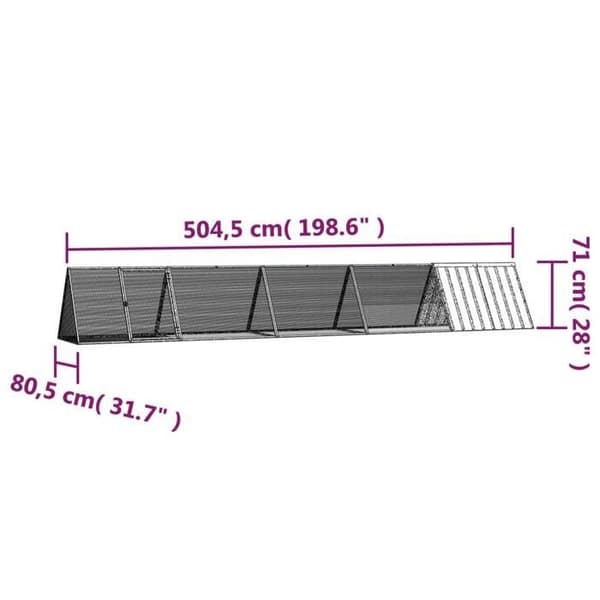Maison Exclusive - Bur til kanin Grå 504,5x80,5x71 cm Galvaniseret stål grå