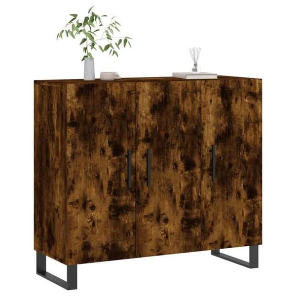 Maison Exclusive - Buffé ek rökig 90x34x80 cm ingenjörsträ