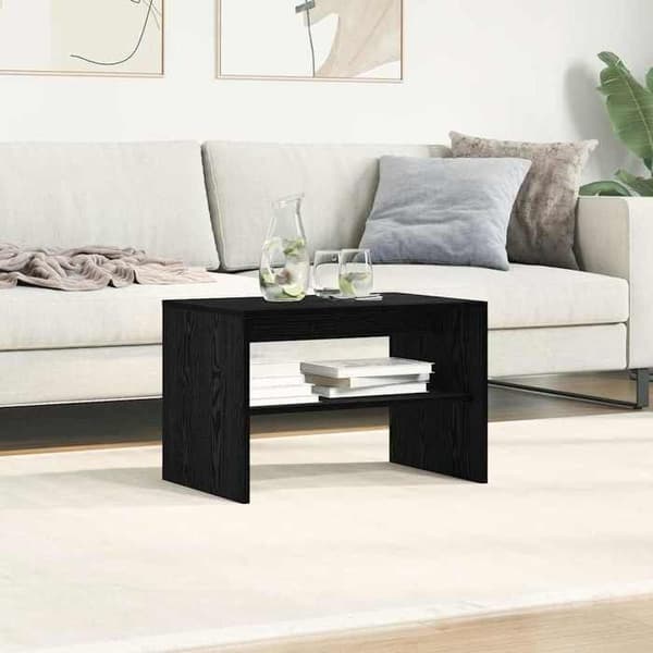 Maison Exclusive - TV-møbel i sort egetræ 60x40x40 cm i ingeniørtræ