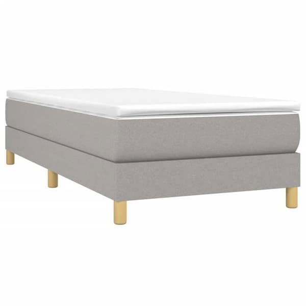 Maison Exclusive - Sengebund med lys grå lameller 100x200 cm stof ljusgrått