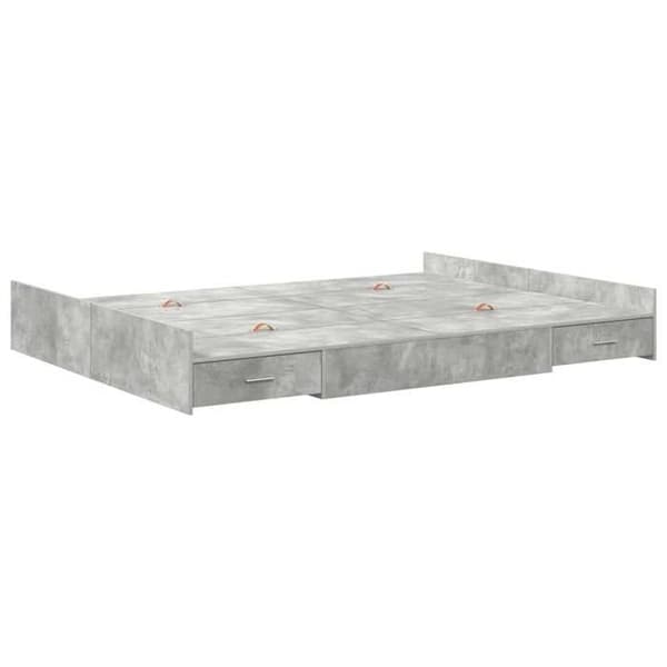 Maison Exclusive - Sengestel med opbevaring og skuffe Grå beton 150 x 200 cm