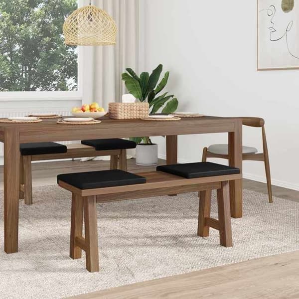 Maison Exclusive - Bænkpude 4 stk Kunstlæder Sort Dybde 35 cm