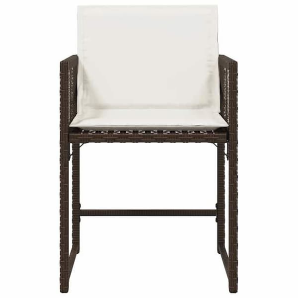 Maison Exclusive - Trädgårdsstolar med kuddar, set om 4, brun flätad resin brun