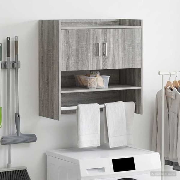 Maison Exclusive - Seinähylly Sonoma harmaa 80 x 36 x 80 cm