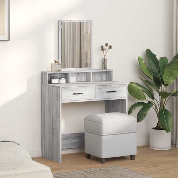 Maison Exclusive - Harmaa Sonoma Meikkipöytä 79 x 41 x 140 cm Gris Sonoma