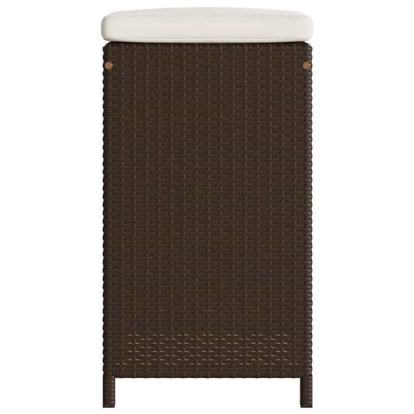 Maison Exclusive - Barstolar trädgård kuddar set om 4 brun flätad resin brun
