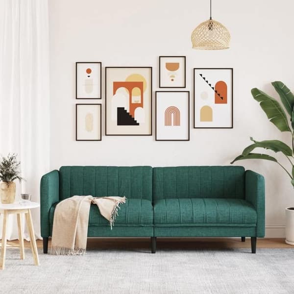 Maison Exclusive - Soffa 3-sits mörkgrön tyg