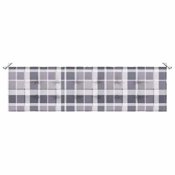 Maison Exclusive - Bænkpude til have med grå tern 180x50x3 cm Grå