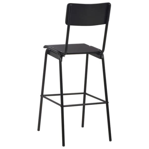 Maison Exclusive - Barstole sæt af 6 sort krydsfiner og stål