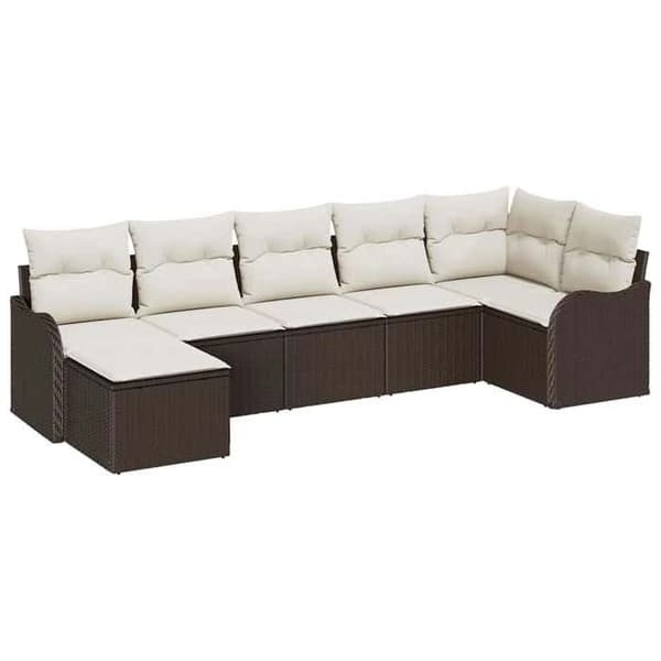 Maison Exclusive - Set med bruna polyrottingträdgårdsmöbler