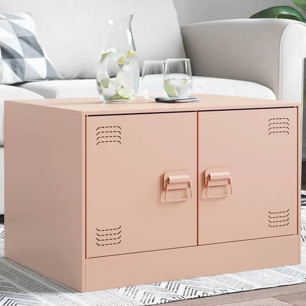 Maison Exclusive - Låg bord rosa 67x50x44 cm stål