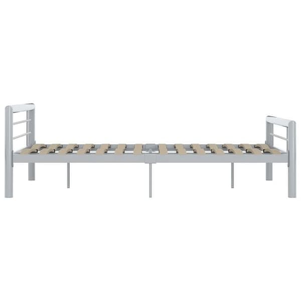 Sengestel - EKSKLUSIV HUS - 160x200 - Grå og hvid - Metal - Lamelseng Grå och vit