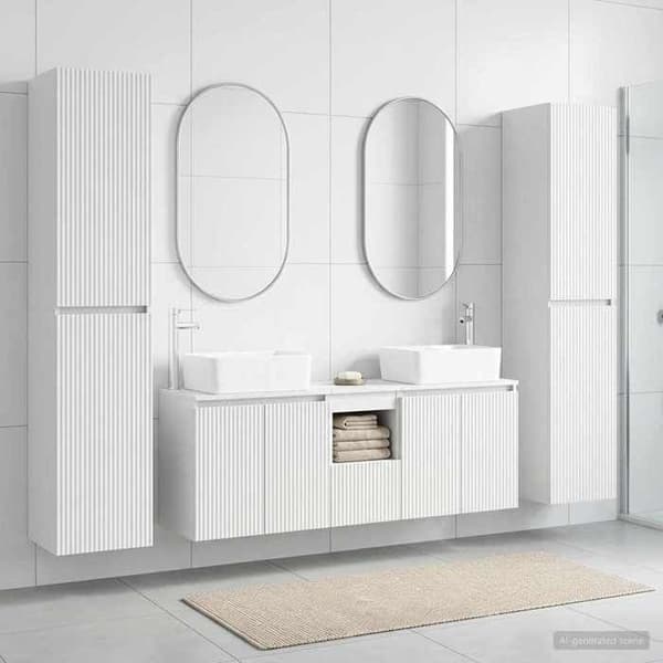 Maison Exclusive - 5 osan kylpyhuonekalustesarja Valkoinen