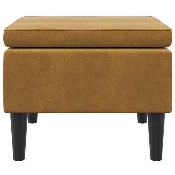 Taburet - EKSKLUSIV HUS - Brun Velour Taburet - Gummitræ ben - Blødt polstring - 1 plads brun