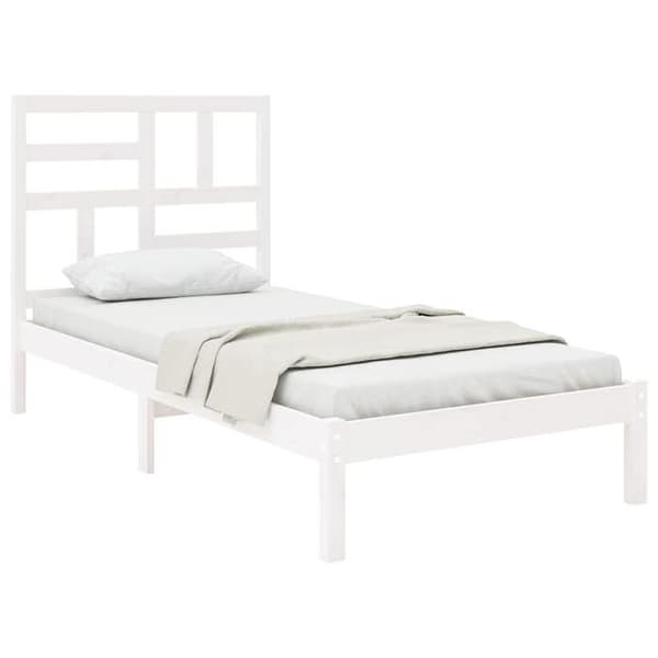Maison Exclusive - Sängram utan madrass vit massiv trä 90x200 cm Vit