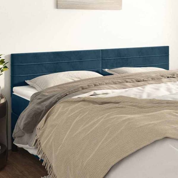 Maison Exclusive - Mörkblå sänggavlar 200 x 5 x 78/88 cm Sammet
