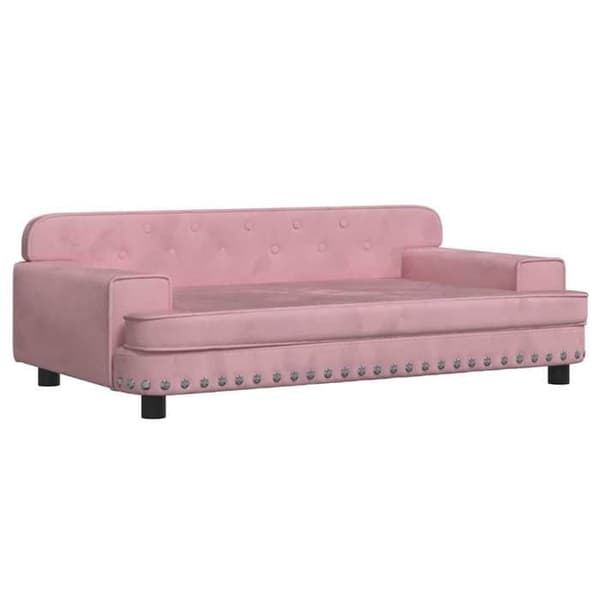 Maison Exclusive - Hundsäng rosa 90x53x30 cm sammet rosa