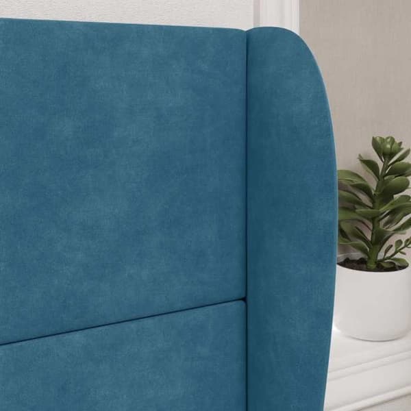 Pääty - MAISON EXCLUSIVE - Wave Ear - Sininen sametti - Vaahdotäyte - 80 x 23 x 6 cm Blå