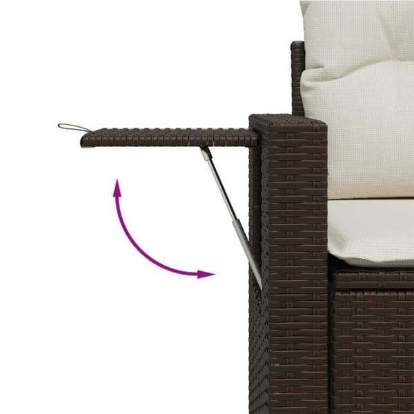 Maison Exclusive - Trädgårdsmöbler med kuddar 7 delar brun flätad resin