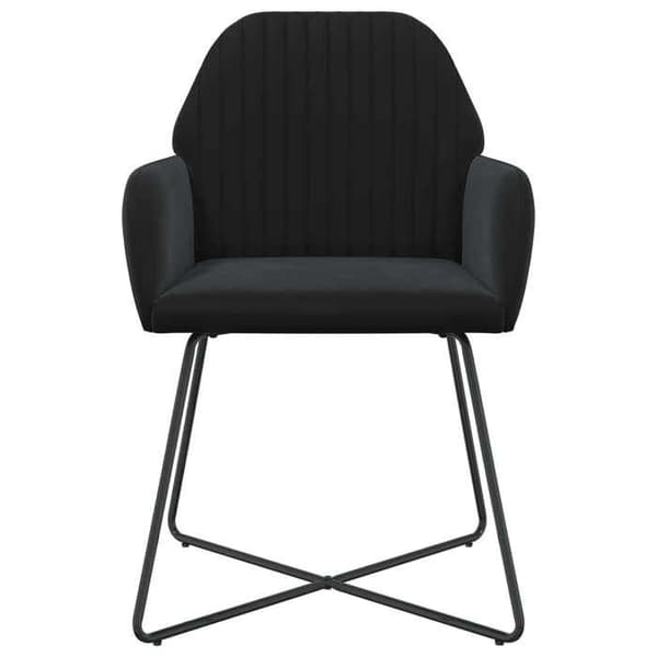 Maison Exclusive - Matstolar 2 st Sammet Svart 55 x 50 x 84 cm