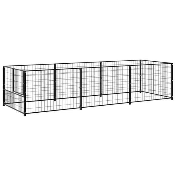 Chenil - Eksklusiv Hus - Sort - 3 m² (300 x 100 x 70 cm) - Robust stål svart