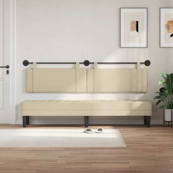Maison Exclusive - Hängande sänggavel Creme Tyg