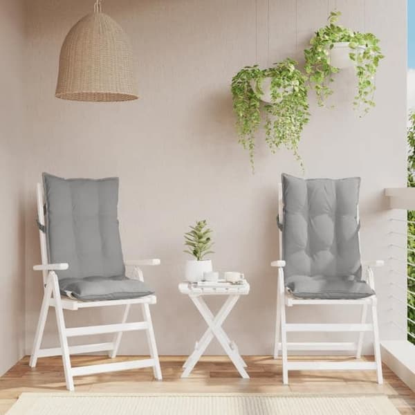 Maison Exclusive - Kuddar för stolar med hög rygg, set om 2, grått Oxford-tyg Grå