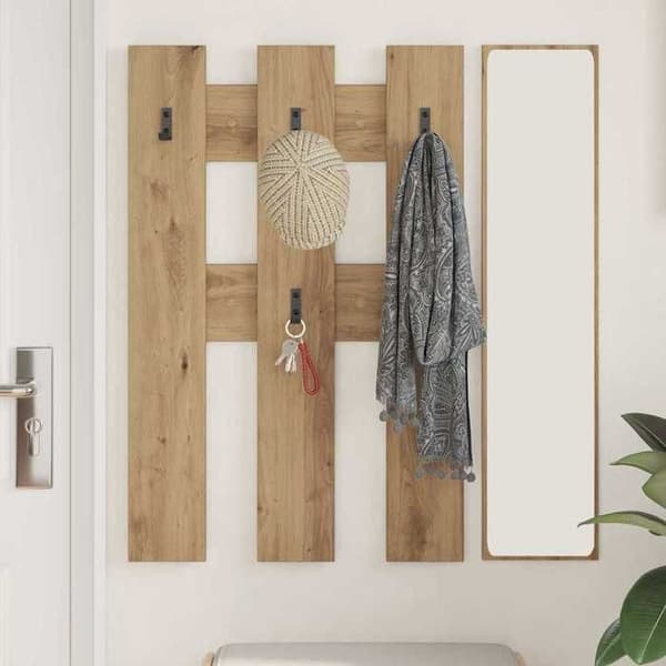 Maison Exclusive - Väggmonterad klädhängare Väggmontering Ek hantverk Ek