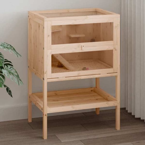 Maison Exclusive - Bur för hamster 55x40x80 cm Massivt trä Gran