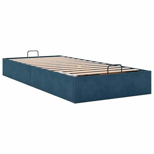 Sengestel ottoman - EKSKLUSIV HUS - Ottoman - Mørkeblå velour - 80x200 cm - Hydraulisk opbevaring Mörkblå