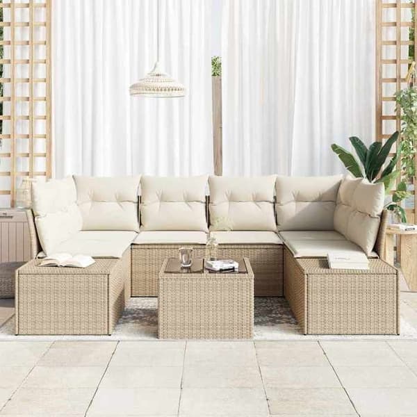 Maison Exclusive - 8-delt have-sofa sæt i beige og creme polyrotin