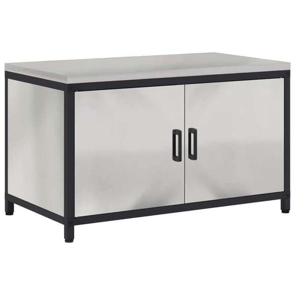 Köksförvaringsmöbel - EXKLUSIVT HEM - HATTEM - Silver - 90x50x53 cm - Stålstruktur