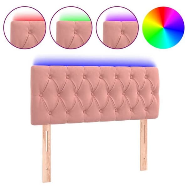 Maison Exclusive - LED Hovedgærde Rosa 100x7x78/88 cm Velour rosa