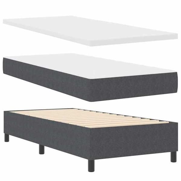 Maison Exclusive - Tummanharmaa ja valkoinen jousipatja 90 x 190 cm Mörkgrå och vit
