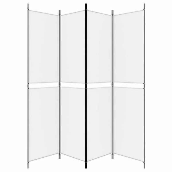 Maison Exclusive - Avskiljande vägg 4 paneler Vit 200x220 cm Tyg